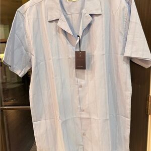 Men's Light Blue Casual Button Down Shirt NWT XL